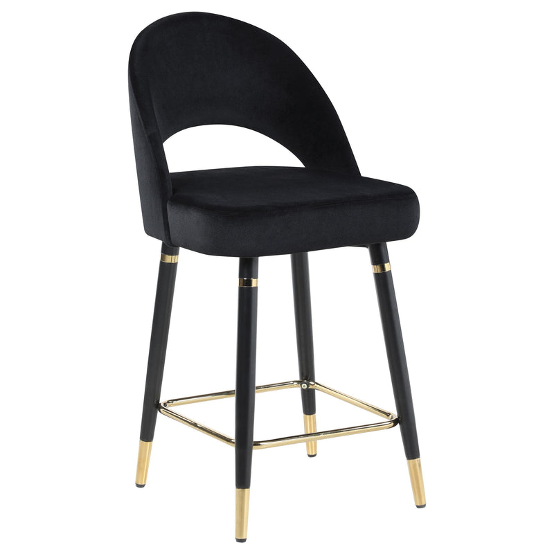 Lindsey Arched Back Upholstered Counter Height Stools Black (Set of 2) - Furniture Now (CA)