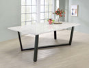 Mayer Rectangular Dining Table Faux White Marble and Gunmetal - Furniture Now (CA)