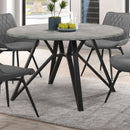 Neil Round Wood Top Dining Table Concrete and Black - Furniture Now (CA)