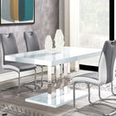 Brooklyn Rectangular Dining Table White High Gloss and Chrome - Furniture Now (CA)