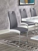Brooklyn Upholstered Side Chairs with S-frame (Set of 4) Grey and White - Furniture Now (CA)