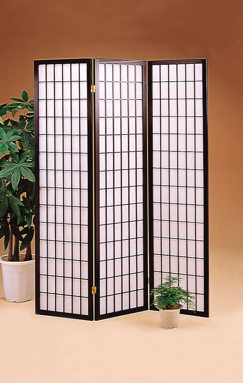 Carrie 3-panel Folding Screen Black and White - Furniture Now (CA)