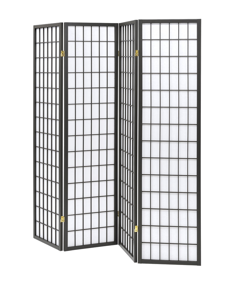 Roberto 4-panel Folding Screen Dark Grey and White - Furniture Now (CA)