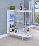 Adolfo 3-tier Bar Table Glossy White and Clear - Furniture Now (CA)