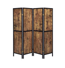 Deepika 4-panel Folding Screen Antique Nutmeg and Black - Furniture Now (CA)