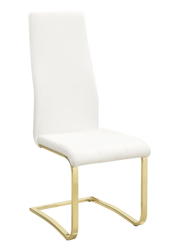 Montclair Side Chairs White and Rustic Brass (Set of 4) - Furniture Now (CA)