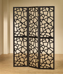 Nailan 3-panel Open Mosaic Pattern Room Divider Black - Furniture Now (CA)