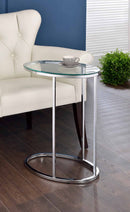Kyle Oval Snack Table Chrome and Clear - Furniture Now (CA)