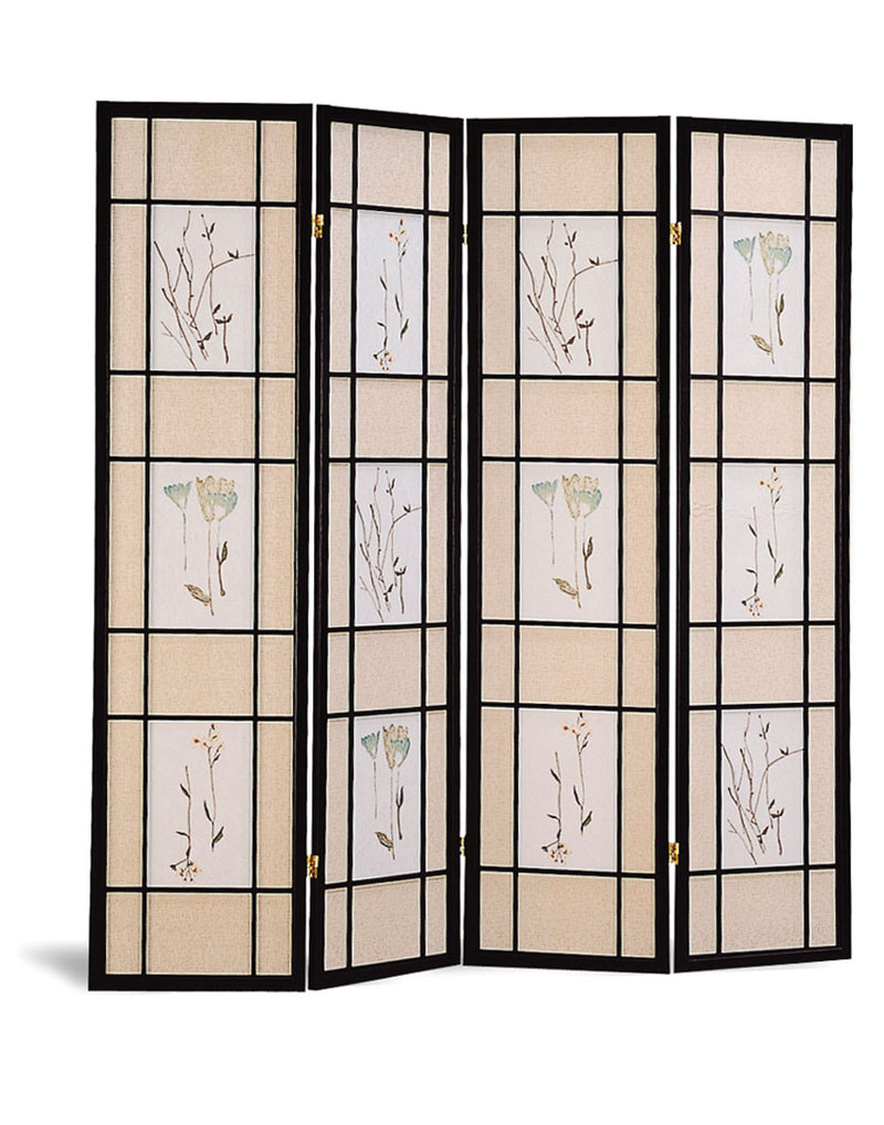 Catabella 4-panel Floral Print Folding Screen Multi-color - Furniture Now (CA)
