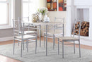 Anna Fontana 5-piece Rectangular Dining Set Brushed Silver - Furniture Now (CA)