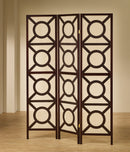Vulcan 3-panel Geometric Folding Screen Tan and Cappuccino - Furniture Now (CA)