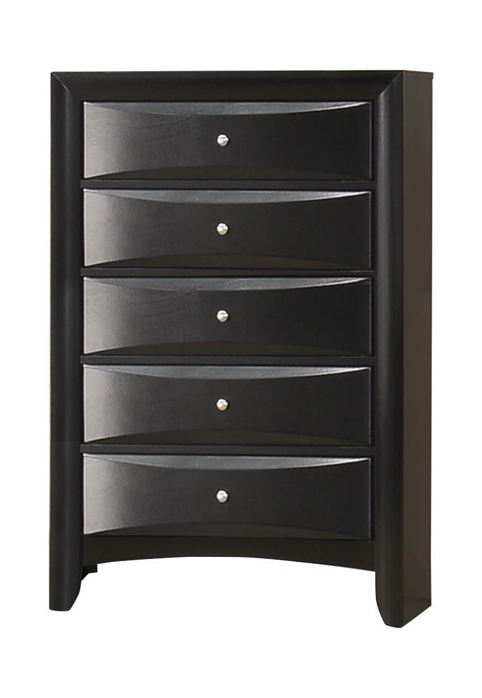 Briana Rectangular 5-drawer Chest Black - Furniture Now (CA)