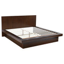 Jessica Eastern King & Queen Platform Bed with Rail Seating Cappuccino - Furniture Now (CA)