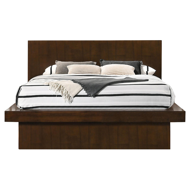 Jessica Eastern King & Queen Platform Bed with Rail Seating Cappuccino - Furniture Now (CA)