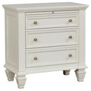 Sandy Beach 3-drawer Nightstand Cream White - Furniture Now (CA)