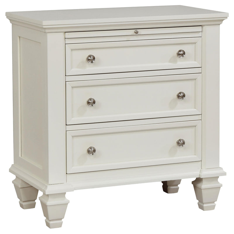 Sandy Beach 3-drawer Nightstand Cream White - Furniture Now (CA)
