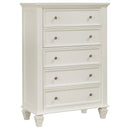 Sandy Beach 5-drawer Rectangular Chest Cream White - Furniture Now (CA)