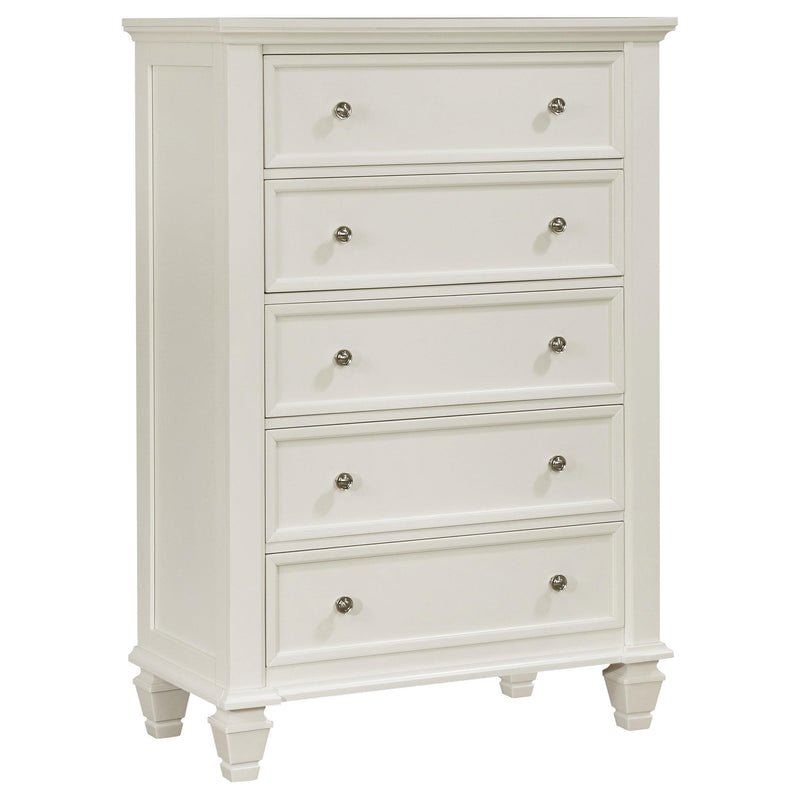 Sandy Beach 5-drawer Rectangular Chest Cream White - Furniture Now (CA)