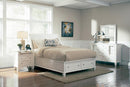 Sandy Beach 4 & 5 Piece Storage Bedroom Set with Sleigh Headboard E.King, Queen, & Cal.King - Furniture Now (CA)