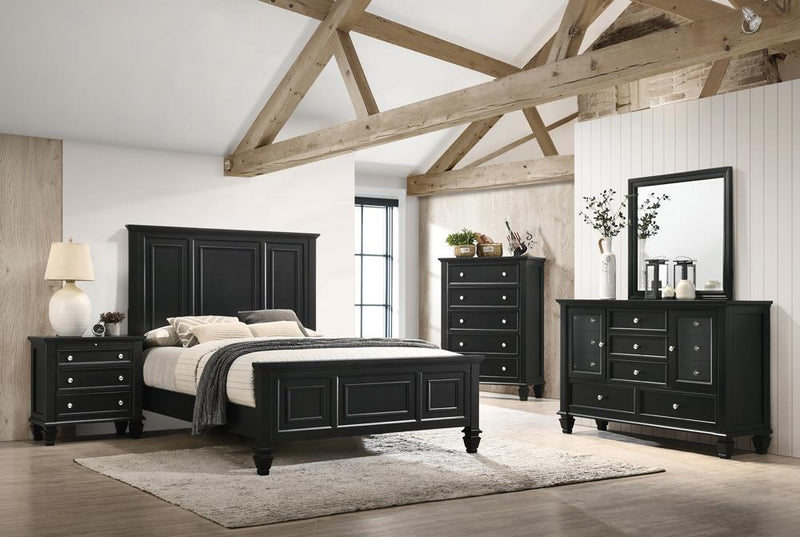Sandy Beach 4 & 5 Piece Storage Bedroom Set with Sleigh Headboard E.King, Queen, & Cal.King - Furniture Now (CA)