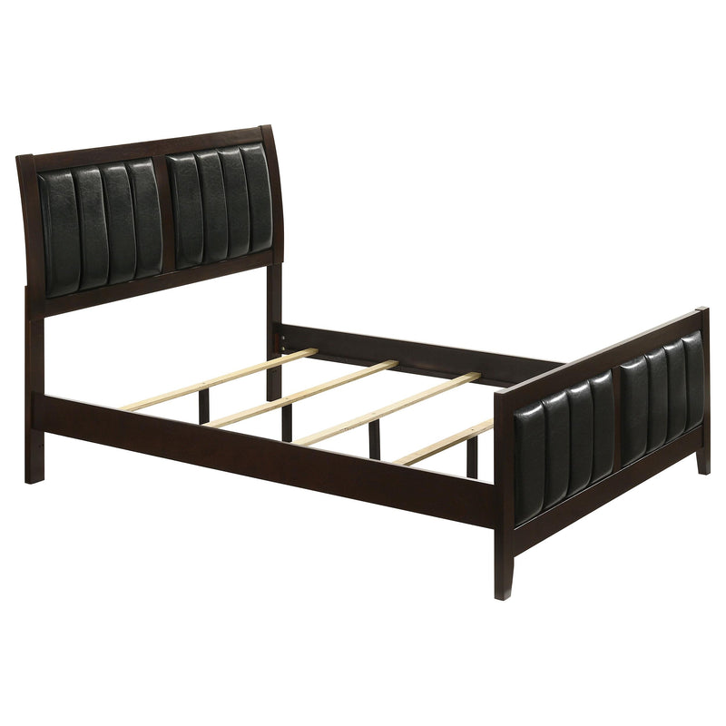 Carlton Full & Twin Upholstered Panel Bed Cappuccino and Black - Furniture Now (CA)