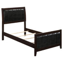 Carlton Full & Twin Upholstered Panel Bed Cappuccino and Black - Furniture Now (CA)
