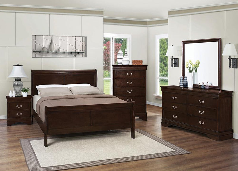 Louis Philippe 4 & 5 Piece Panel Bedroom Set with High Headboard E.king & Full - Furniture Now (CA)