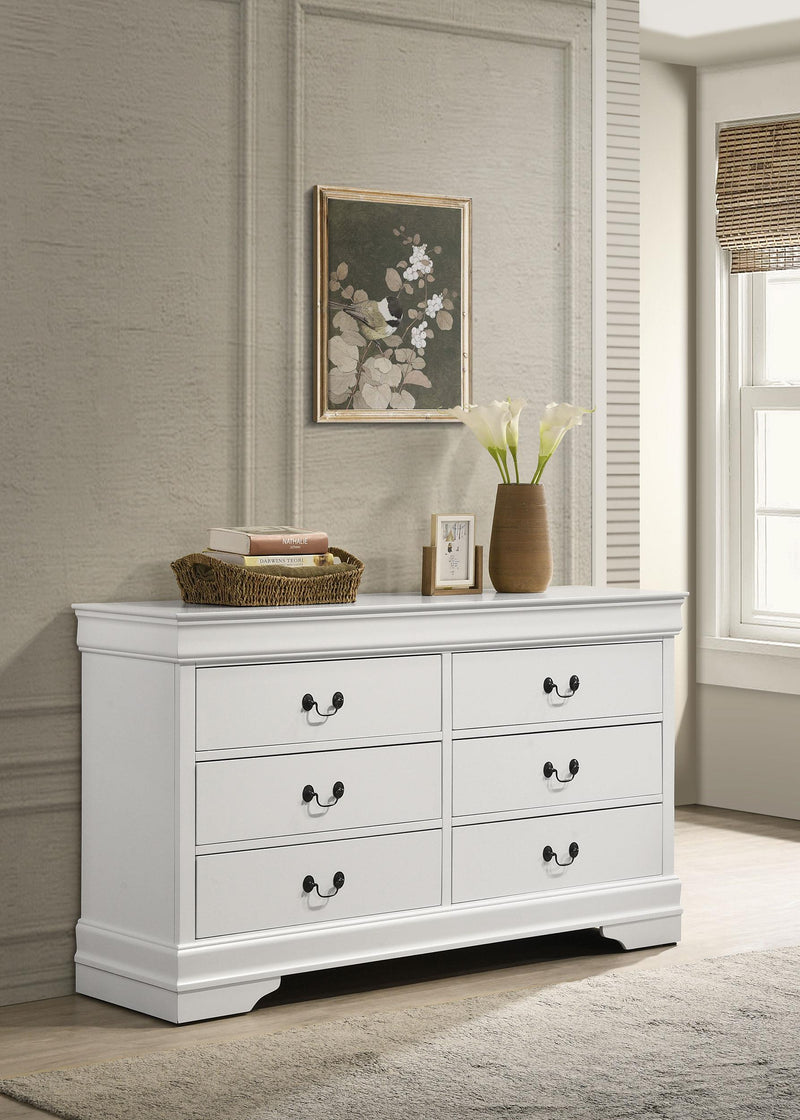 Louis Philippe 6-drawer Dresser White - Furniture Now (CA)