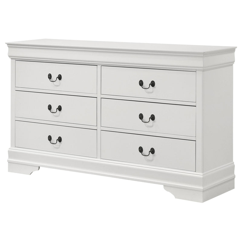 Louis Philippe 6-drawer Dresser White - Furniture Now (CA)