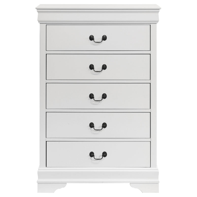 Louis Philippe 5-drawer Bedroom Chest White - Furniture Now (CA)