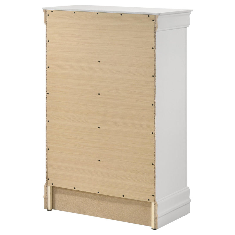 Louis Philippe 5-drawer Bedroom Chest White - Furniture Now (CA)