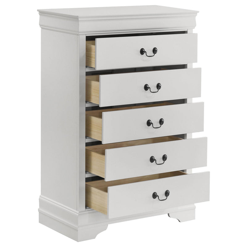Louis Philippe 5-drawer Bedroom Chest White - Furniture Now (CA)