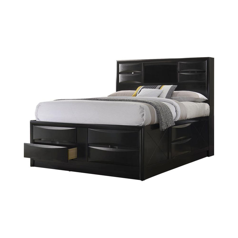 Briana Queen Platform Storage Bed Black - Furniture Now (CA)