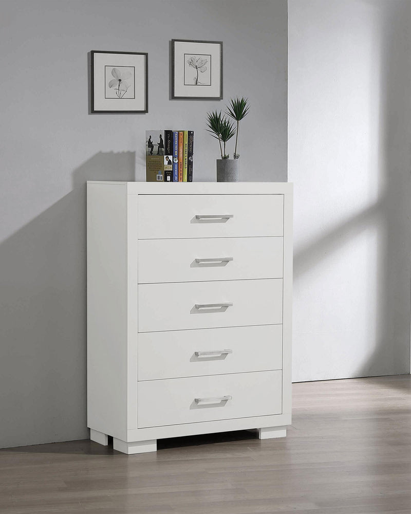 Jessica 5-drawer Chest White - Furniture Now (CA)