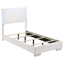 Felicity Full & Twin Panel Bed with LED Lighting Glossy White - Furniture Now (CA)