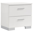 Felicity 2-drawer Nightstand Glossy White - Furniture Now (CA)