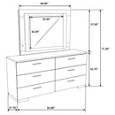 Felicity 6-drawer Dresser with LED Mirror White High Gloss - Furniture Now (CA)