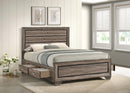 Kauffman California King, Eastren King & Queen Storage Bed Washed Taupe - Furniture Now (CA)