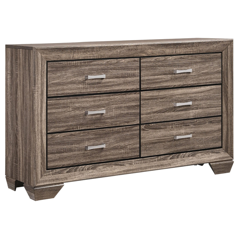 Kauffman 6-drawer Dresser Washed Taupe - Furniture Now (CA)