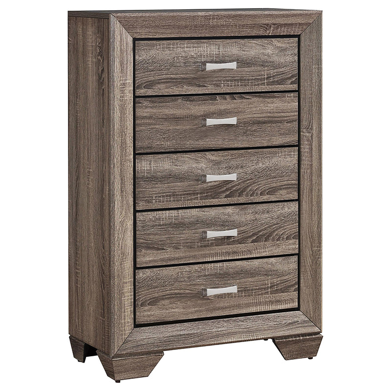 Kauffman 5-drawer Chest Washed Taupe - Furniture Now (CA)
