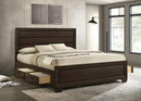 Kauffman California King, Eastren king, & Queen Storage Bed Dark Cocoa - Furniture Now (CA)