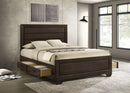 Kauffman California King, Eastren king, & Queen Storage Bed Dark Cocoa - Furniture Now (CA)