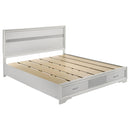 Miranda California King. E.King, & Queen 2-drawer Storage Bed Black & White - Furniture Now (CA)