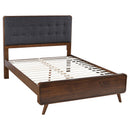 Robyn California King, E.King, & Queen Bed with Upholstered Headboard Dark Walnut - Furniture Now (CA)