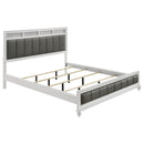Barzini California King, E.King, & Queen Upholstered Panel Bed White - Furniture Now (CA)