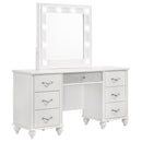 Barzini 7-drawer Vanity Desk with Lighted Mirror White - Furniture Now (CA)