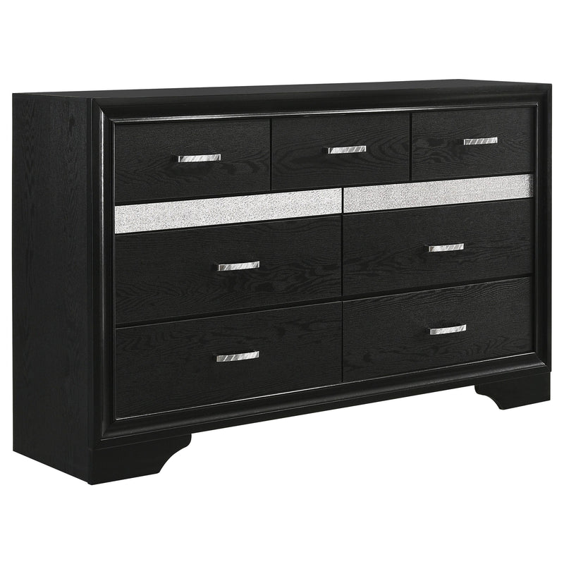 Miranda 7-drawer Dresser Black and Rhinestone - Furniture Now (CA)