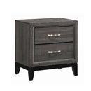 Watson 2-drawer Nightstand Grey Oak and Black - Furniture Now (CA)