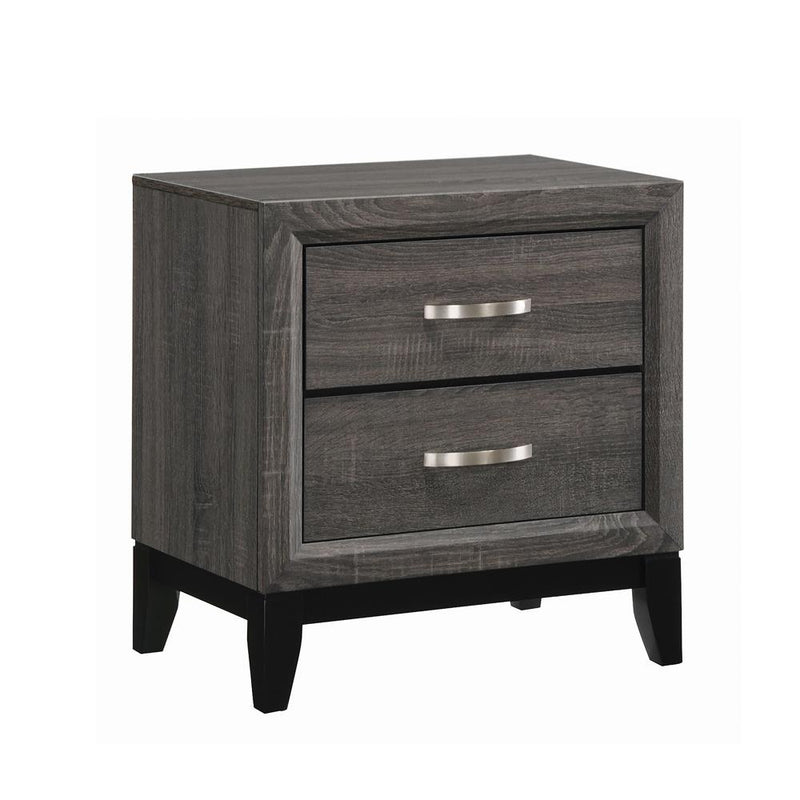 Watson 2-drawer Nightstand Grey Oak and Black - Furniture Now (CA)