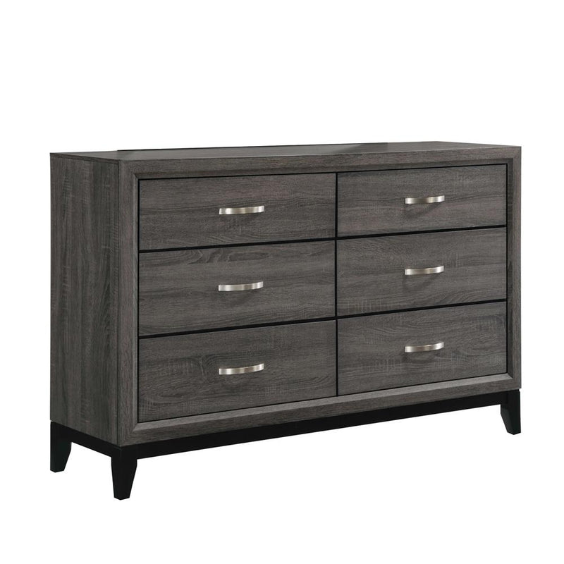 Watson 6-drawer Dresser Grey Oak and Black - Furniture Now (CA)